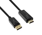 Kabel DisplayPort do HDMI, wtyk DP 20-pin do HDMI, rozdzielczość maks. 1920x1080p przy 60 Hz, czarny, DINIC polybag, 1 m